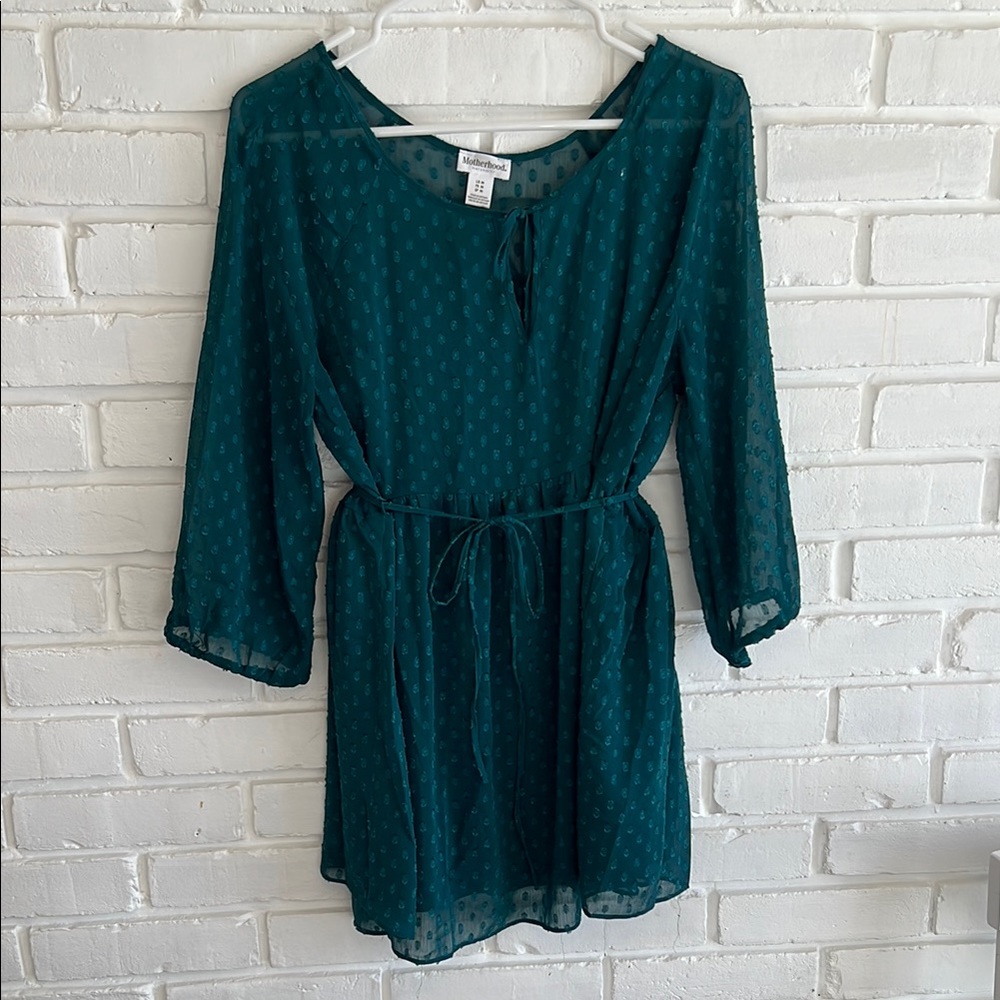 Teal Sheer Tunic Dress